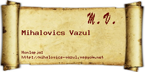 Mihalovics Vazul névjegykártya